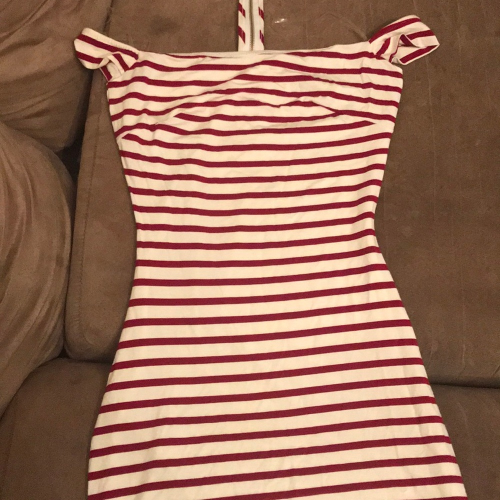Striped, Off-Shoulder Dress